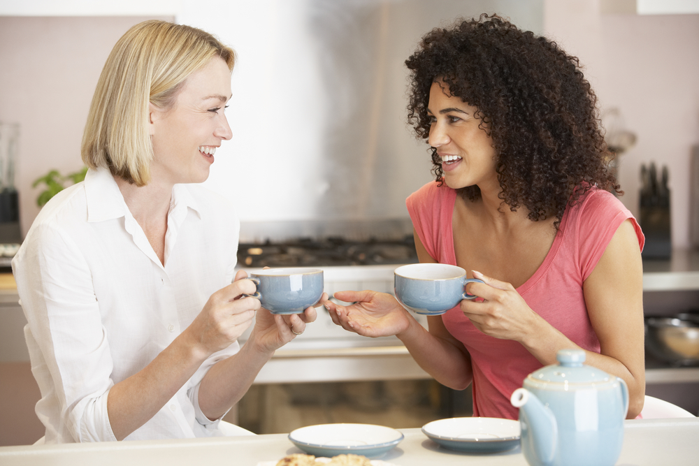 Mom friends having coffee